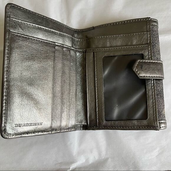 Unique Burberry Metallic Plaid Wallet - Picture 4 of 5